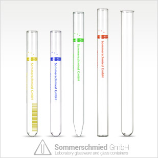 Screen printing on glass test tubes round flat bottom glass